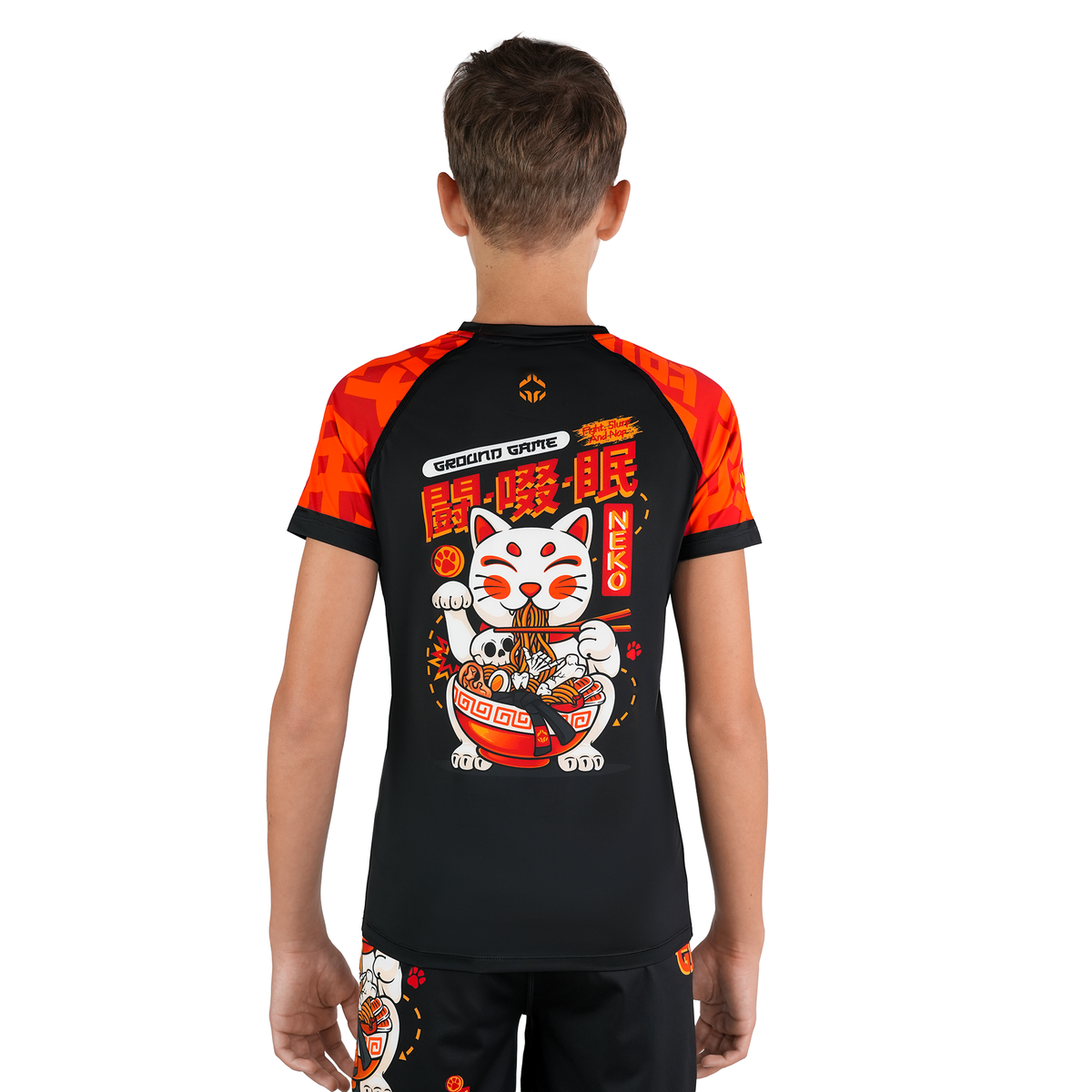 Dětský rashguard Ramen Cat s krátkým rukávem