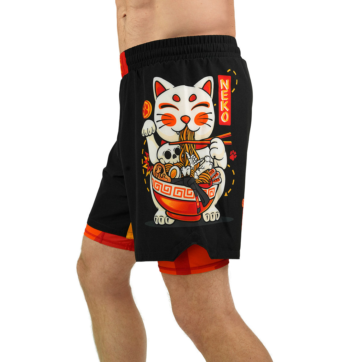 Tréninkové šortky 2 v 1 Ramen Cat