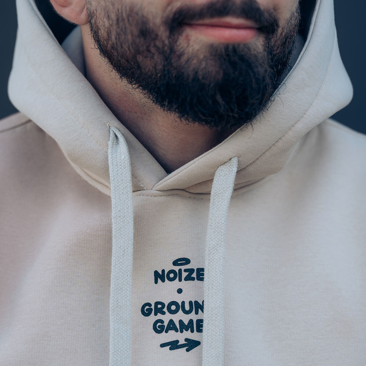 Mikina s kapucí Jiu-Jitsu is Calling x Noize (béžová)