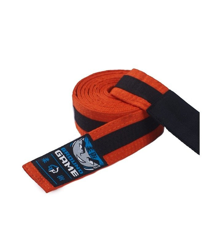 Dětský BJJ pásek (oranžový s černým pruhem)