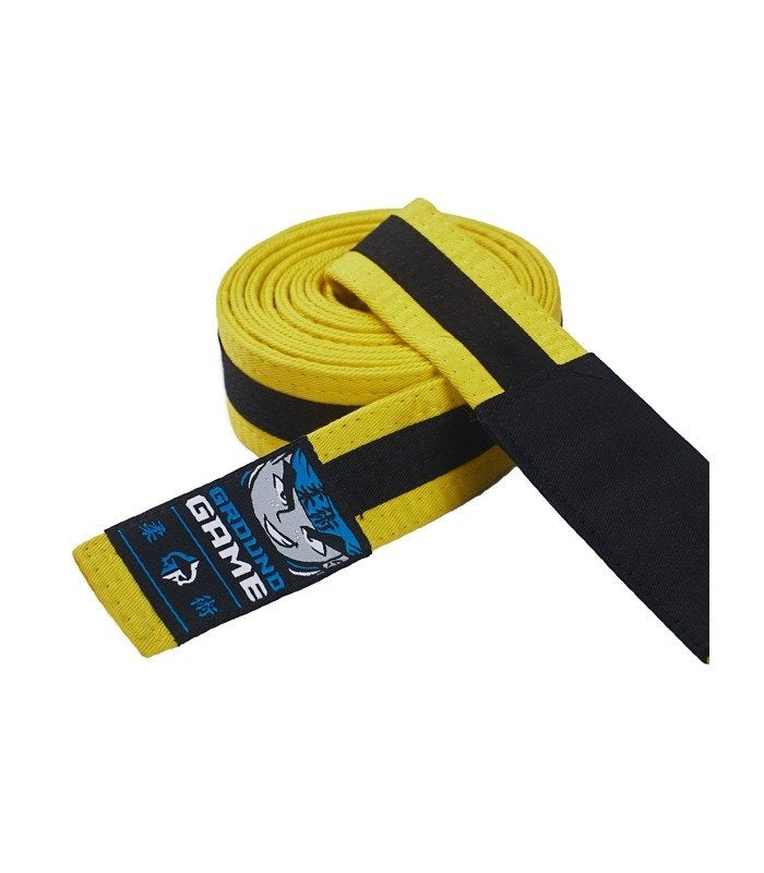 Dětský pás na BJJ (Žlutý s černým pruhem)