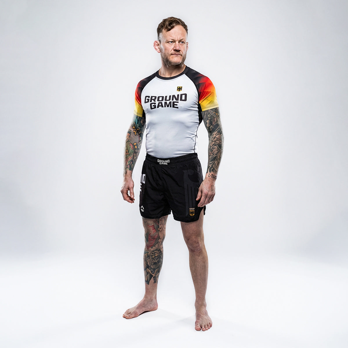 Rashguard Německo s krátkým rukávem (bílý)
