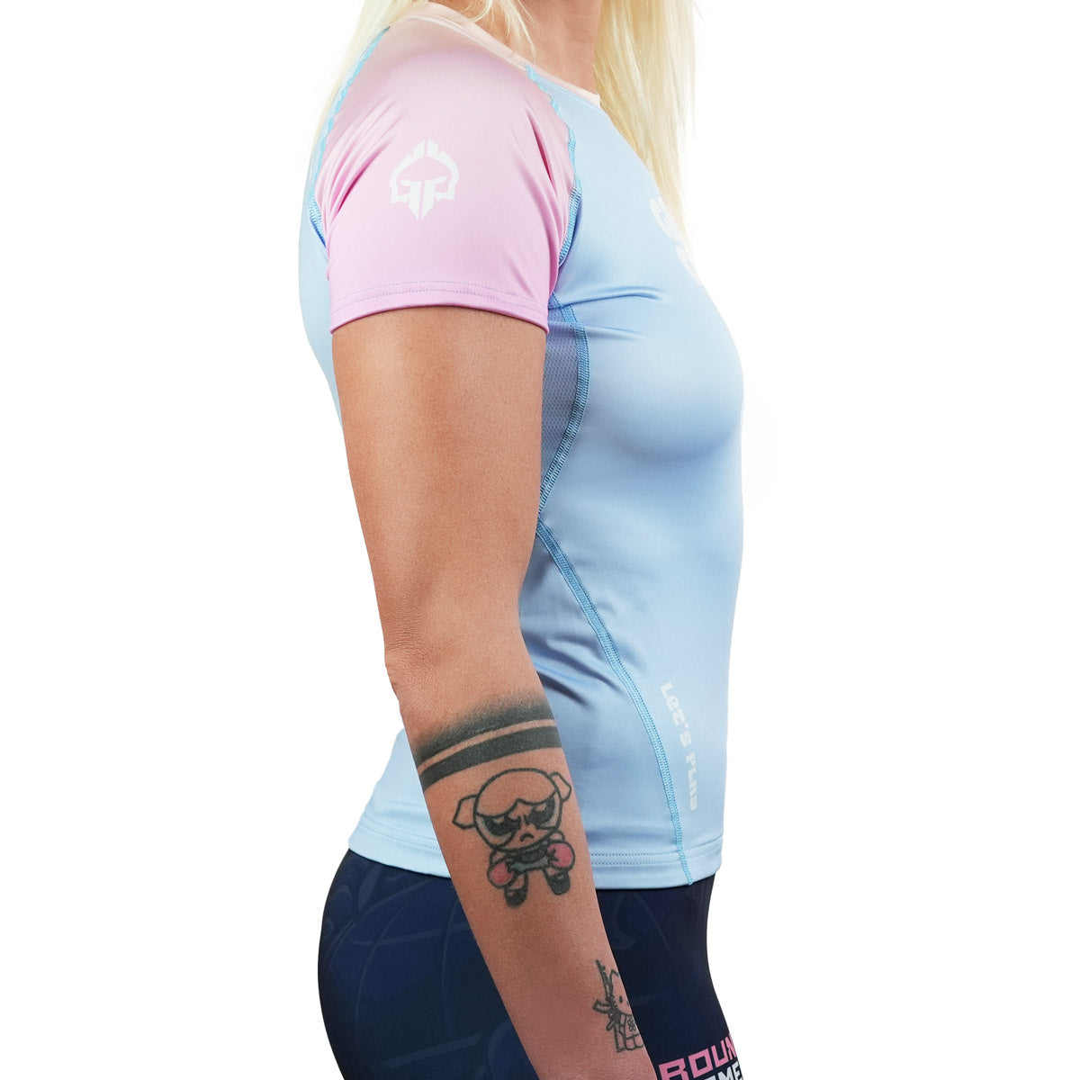 Dámský rashguard Athletic Light Blue s krátkým rukávem