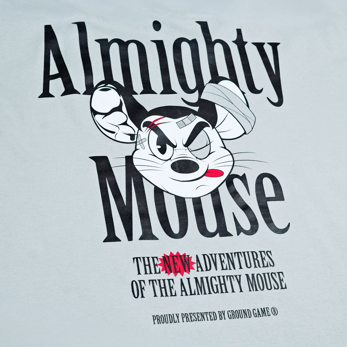 Oversize tričko Almighty Mouse (modrošedé)