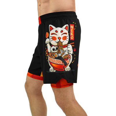 Tréninkové šortky 2 v 1 Ramen Cat