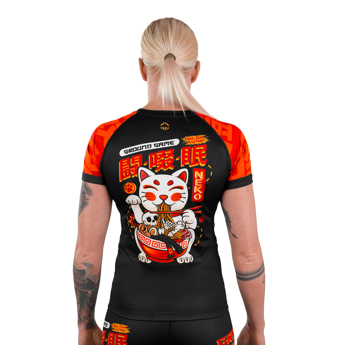 Dámský rashguard Ramen Cat s krátkým rukávem