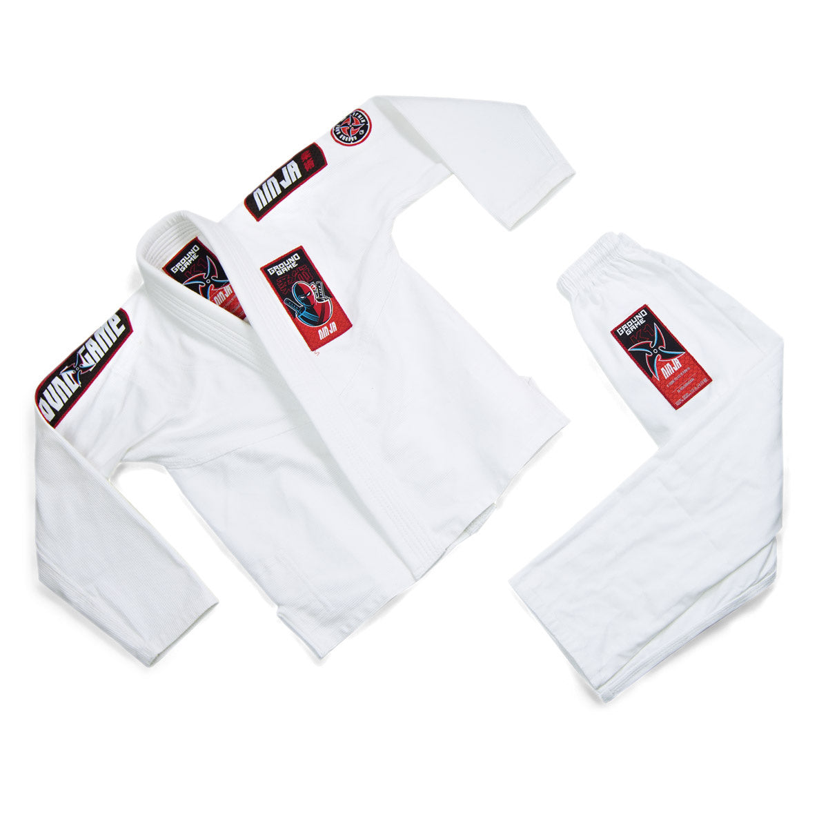 Dětské GI na BJJ Ninja (bílé) + pásek ZDARMA