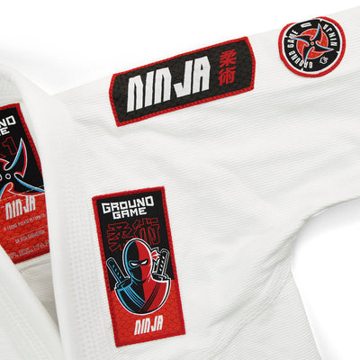 Dětské GI na BJJ Ninja (bílé) + pásek ZDARMA