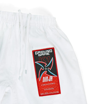 Dětské GI na BJJ Ninja (bílé) + pásek ZDARMA