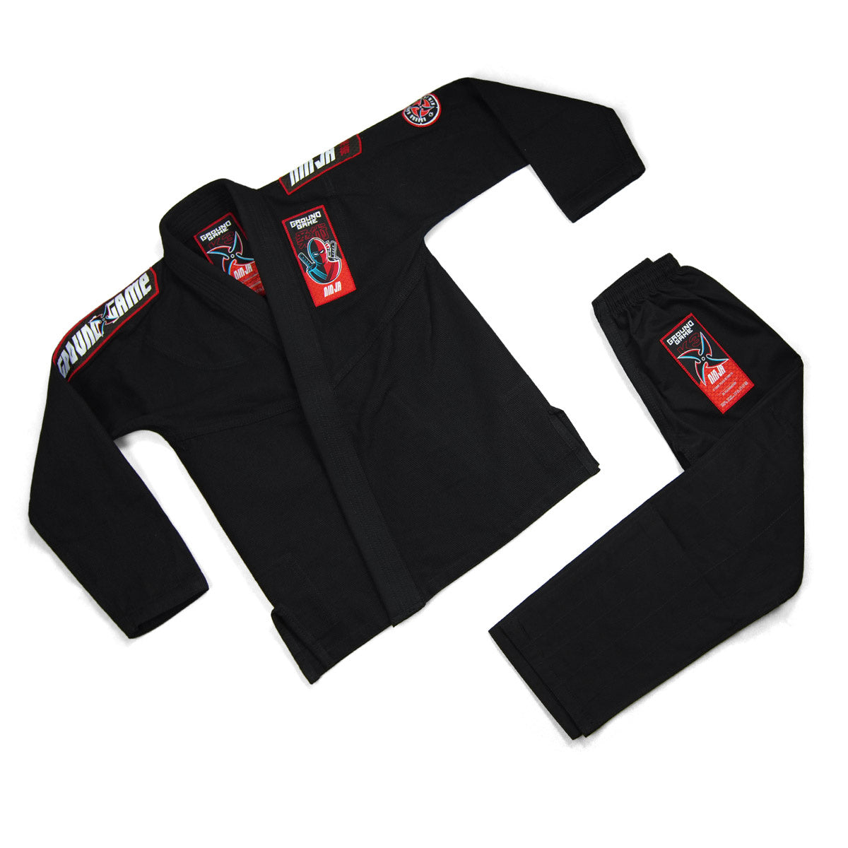 Dětské GI na BJJ Ninja (černé) + pásek ZDARMA