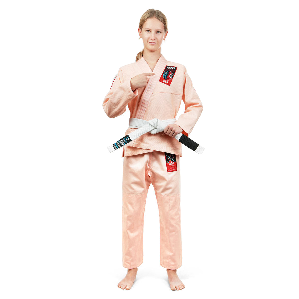 Dětské kimono/gi na BJJ Ninja (broskvové) + pás ZDARMA