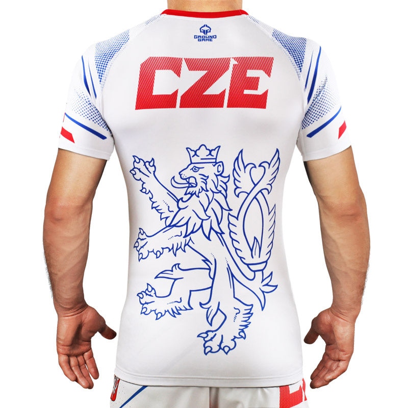 Rashguard Czech Republic s krátkým rukávem (bílý)