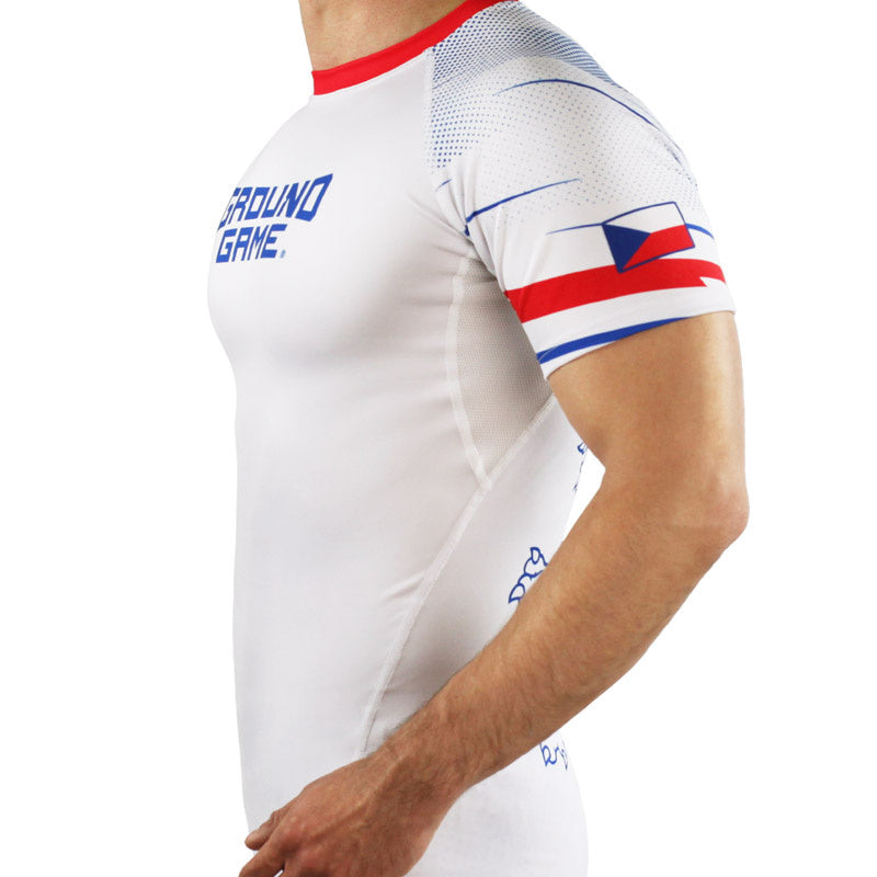 Rashguard Czech Republic s krátkým rukávem (bílý)