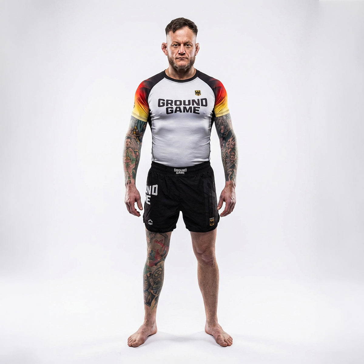 Rashguard Německo s krátkým rukávem (bílý)