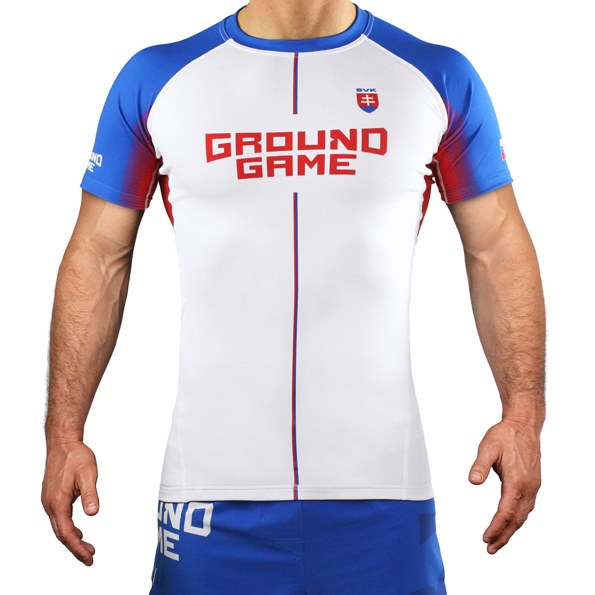 Rashguard Slovensko s krátkým rukávem (bílý)