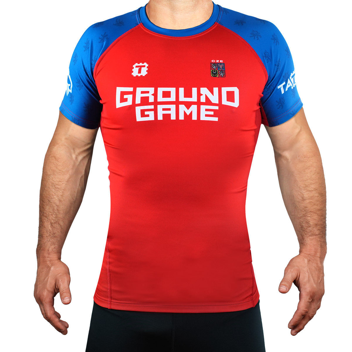 Rashguard Tatamy Česko s krátkým rukávem (červený)