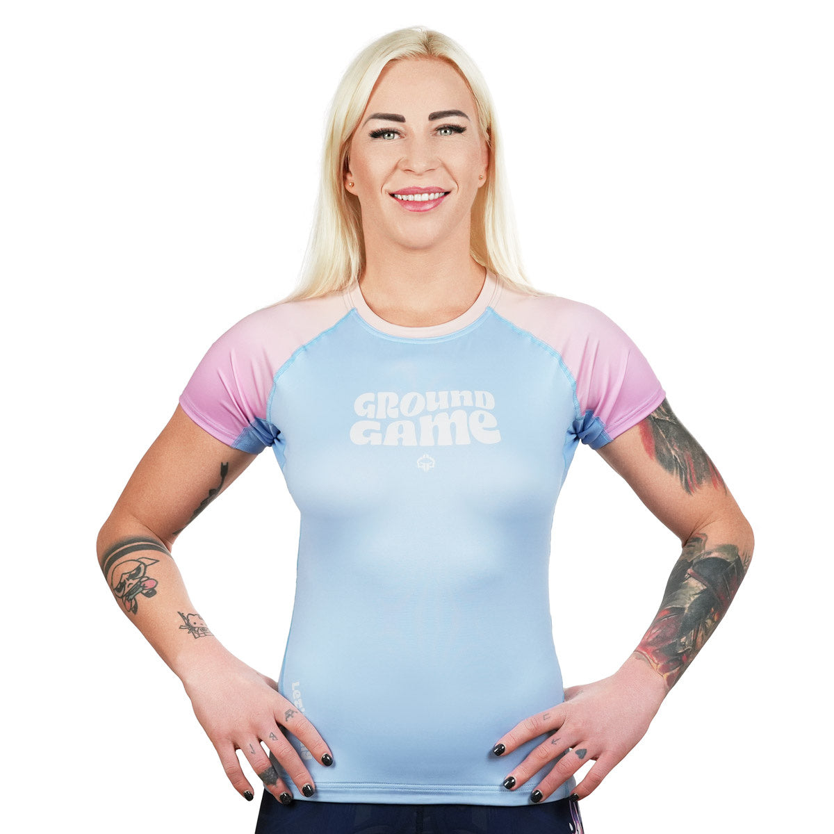 Dámský rashguard Athletic Light Blue s krátkým rukávem