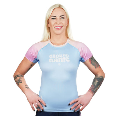 Dámský rashguard Athletic Light Blue s krátkým rukávem