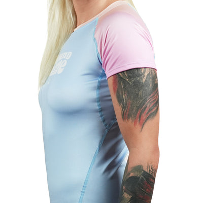 Dámský rashguard Athletic Light Blue s krátkým rukávem