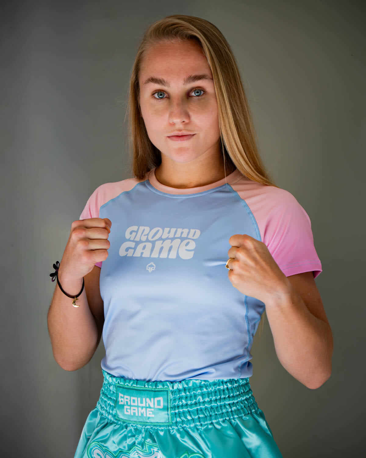 Dámský rashguard Athletic Light Blue s krátkým rukávem