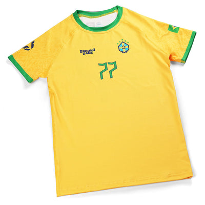 Dětský rashguard Brazil Football s krátkým rukávem