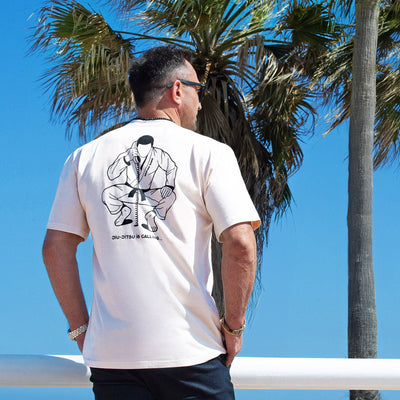 Oversize tričko Jiu-Jitsu is Calling x Noize (béžové)