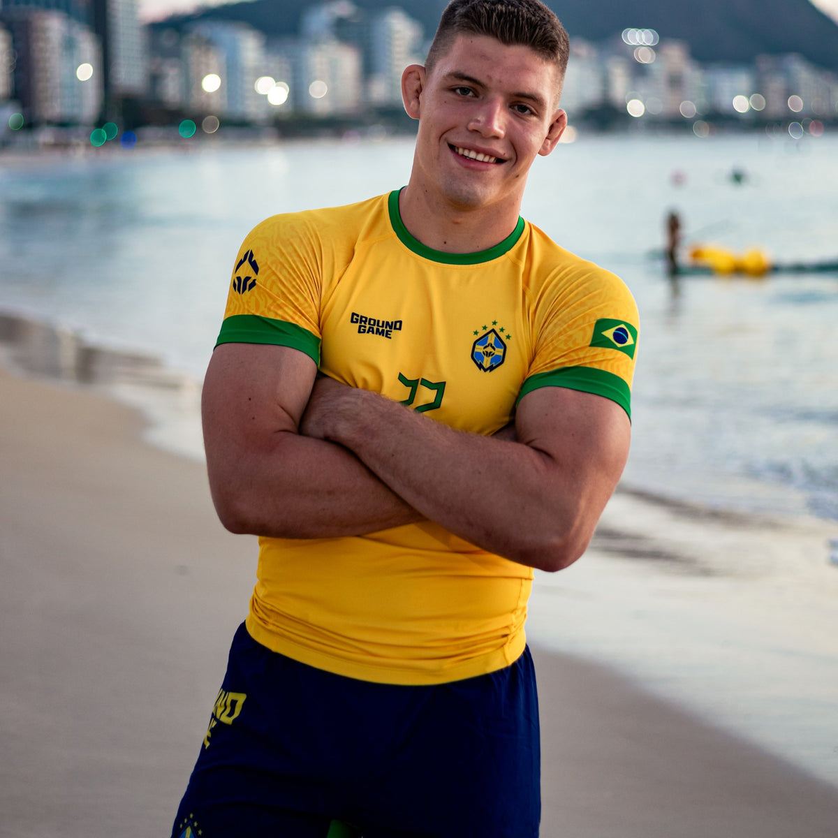 Rashguard Brazil Football s krátkým rukávem