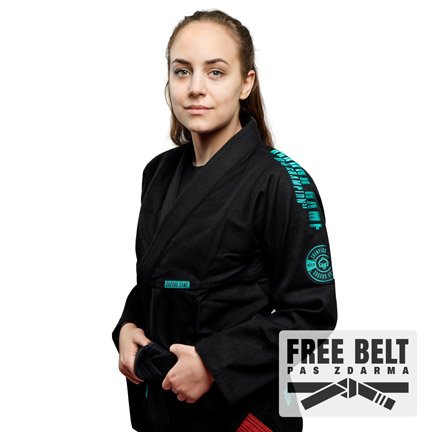 Dámské kimono Gi BJJ Champion 3.0 Mint Ground Game černá + pásek ZDARMA