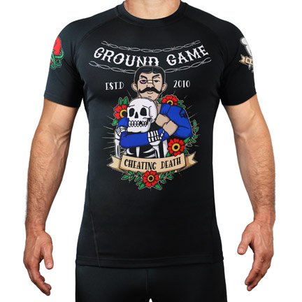 Rashguard Oldschool krátký rukáv Ground Game černá