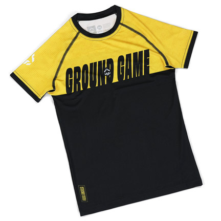 Dětský rashguard IBJJF Kids s krátkým rukávem Žlutý Ground Game