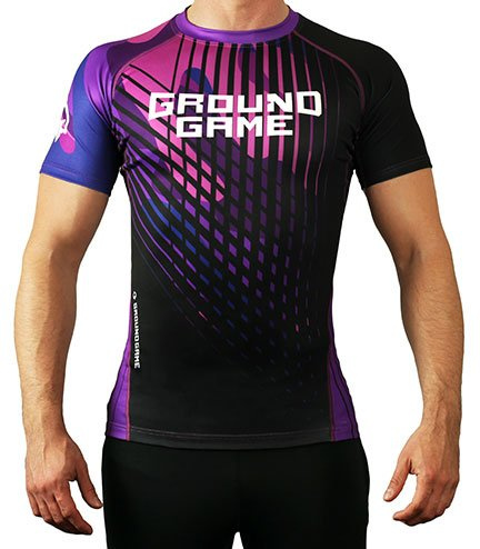 Rashguard BJJ IBJJF Ground Game fialová
