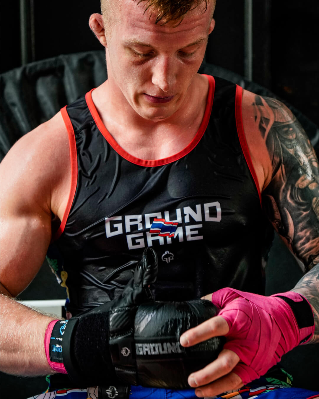 Boxerské bandáže 4 m Neon Ground Game růžová