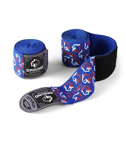 Boxerské bandáže 4 m Logo Ground Game modrá