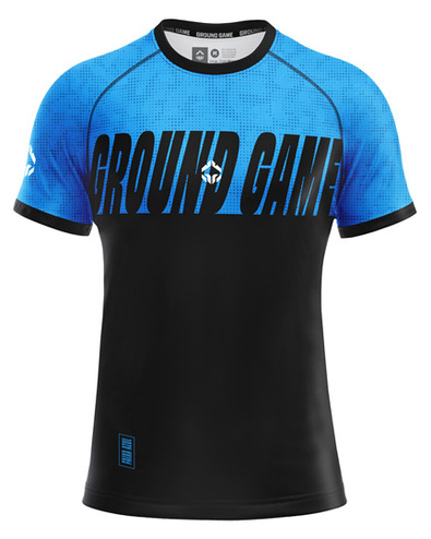 Rashguard pro BJJ Rank 2.0 IBJJF Ground Game Modrý