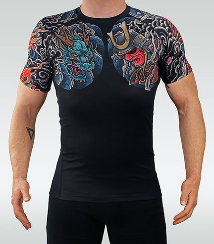 Rashguard Bushido 3.0 krátký rukáv Ground Game černá