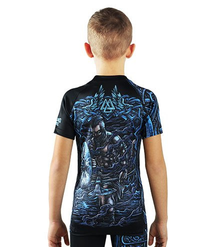 Dětský rashguard krátký rukáv Viking Kids Ground Game černá