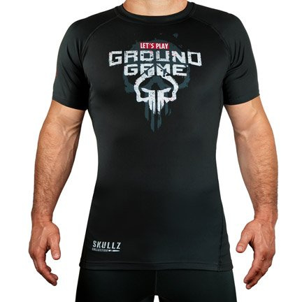 Rashguard Skullz  krátký rukáv Ground Game černá