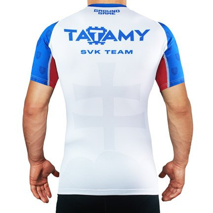 Pánský rashguard Tatamy Slovensko krátky rukáv Ground Game bílá