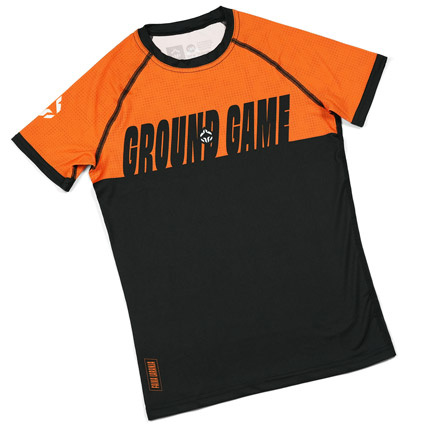 Dětský rashguard IBJJF Kids s krátkým rukávem Oranžový Ground Game