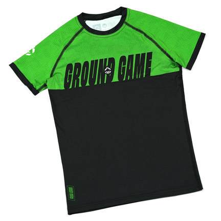 Dětský rashguard IBJJF Kids s krátkým rukávem Zelený Ground Game