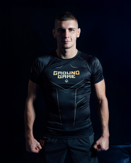 Pánský rashguard krátký rukáv Gold 2.0 Ground Game černá