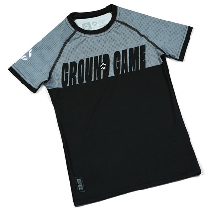 Dětský rashguard IBJJF Kids s krátkým rukávem Šedý Ground Game